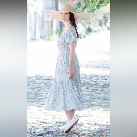 JCREW Puff-sleeve midi dress in floral | size 4 - Picture 3 of 9